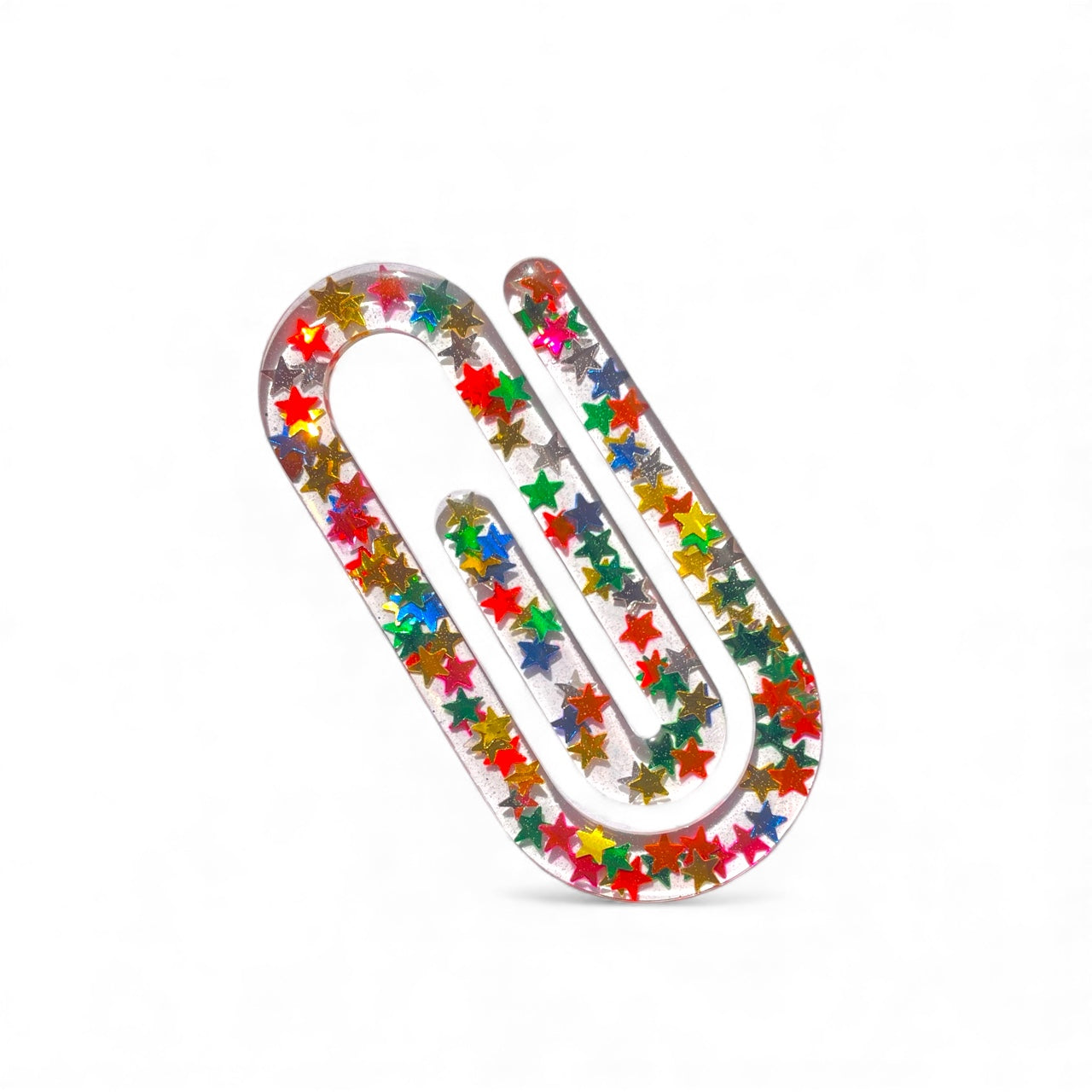 Handmade Confetti Spark Resin Paper Clip Bookmark