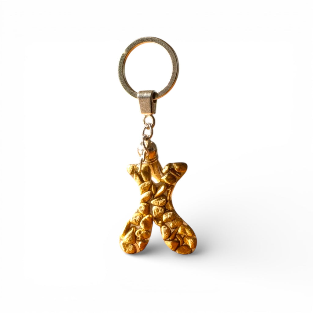 X Resin Letter Keychain - Stone Theme