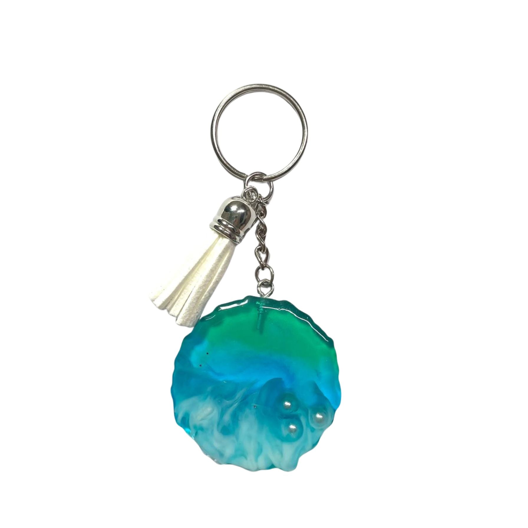 Pearls Tassel Pebbles Resin Keychain
