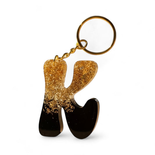Handmade K Resin Gold Leaf Keychain