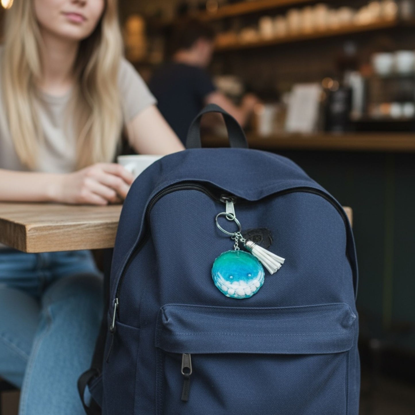 Pearls Tassel Pebbles Resin Keychain