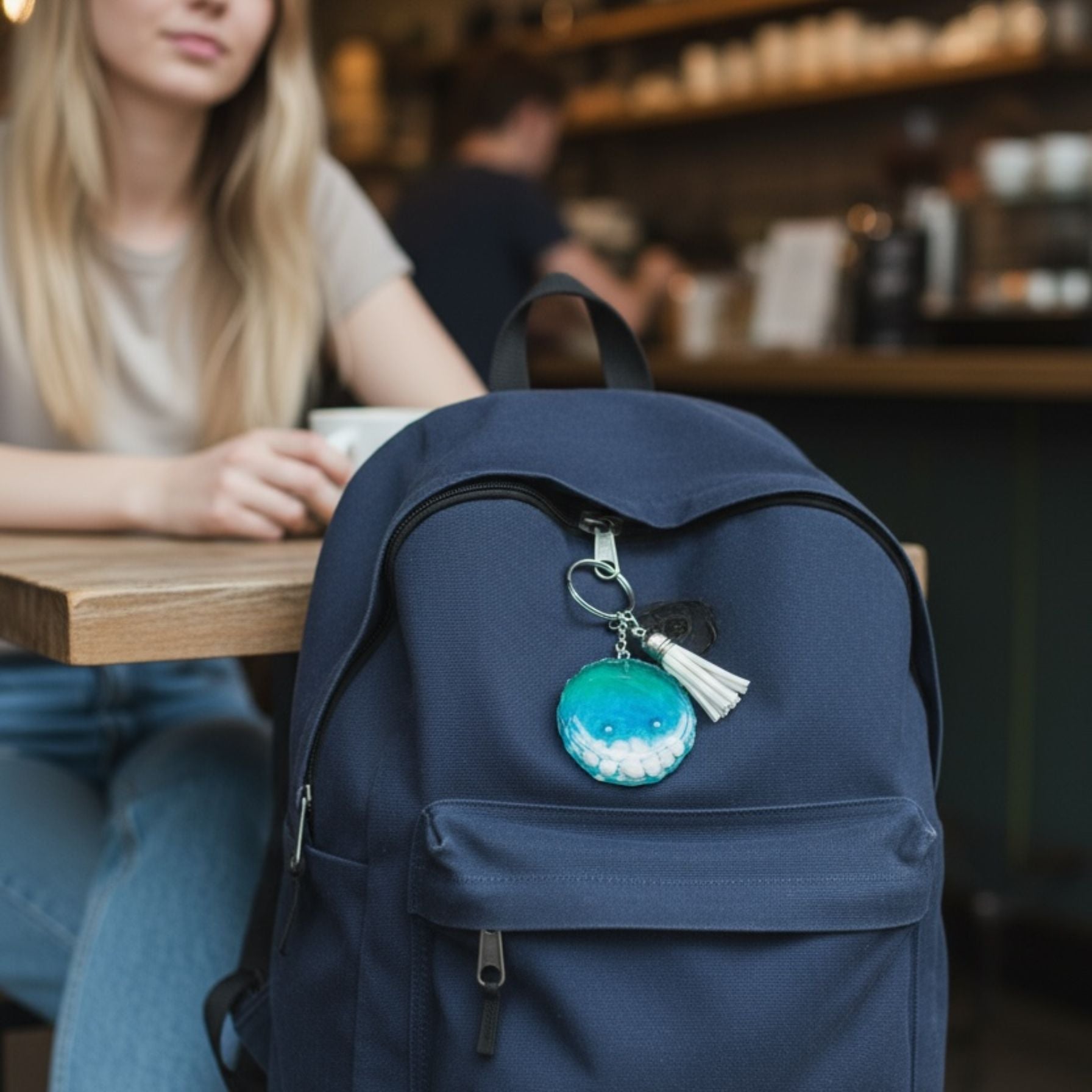 Pearls Tassel Pebbles Resin Keychain