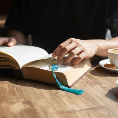 Resin Bookmark – Floral & Calligraphy Design | 14.5 x 3 cm