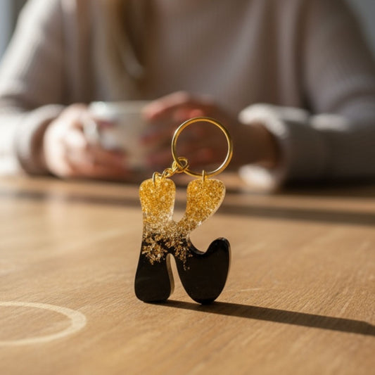 Handmade K Resin Gold Leaf Keychain