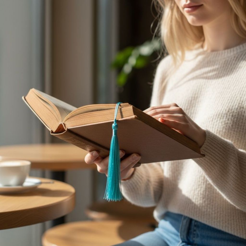 Resin Bookmark – Floral & Calligraphy Design | 14.5 x 3 cm