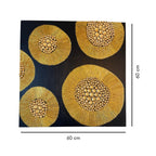 Golden Textured Wall Art – Handmade 3D Design | 60 x 60 cm