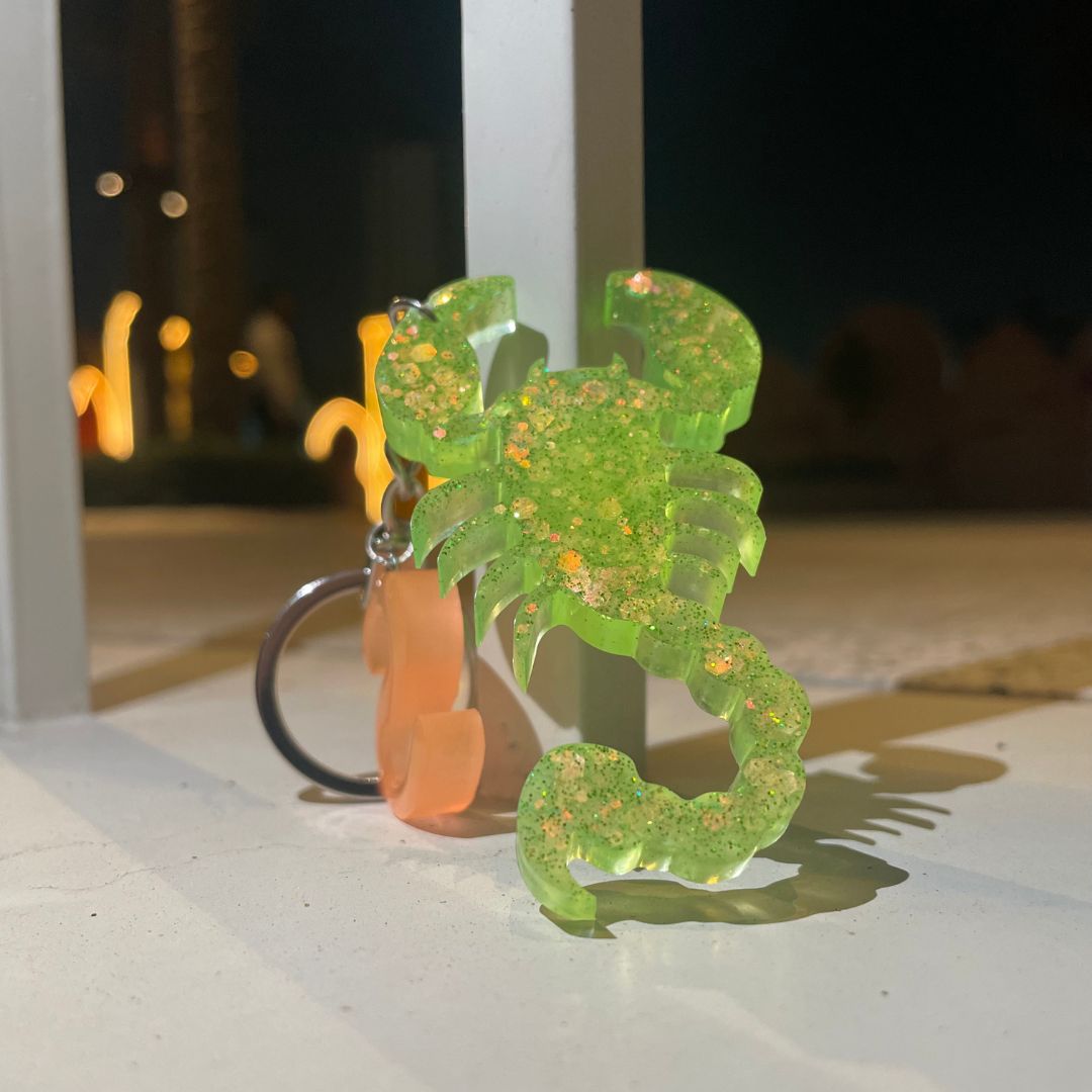 Handmade Letter S Resin Scorpio Keychain