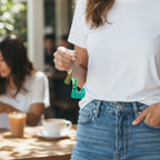 Resin Initial Keychain L – Glitter Sequins