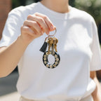 Resin Initial Keychain O  – Natural Dried Flowers