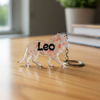 Leo Resin Star Sign Keychain