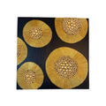 Golden Textured Wall Art – Handmade 3D Design | 60 x 60 cm