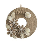 Handcrafted Jute Wall Décor Wreath – Rustic Floral | 30 cm