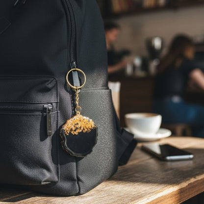 Gold Leaf Resin Keychain