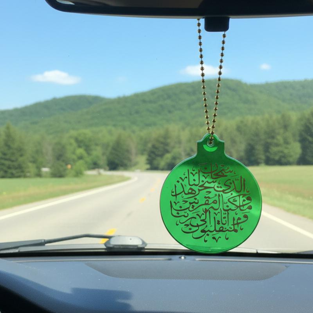 Handmade Green Resin Islamic Car Mirror Hanging