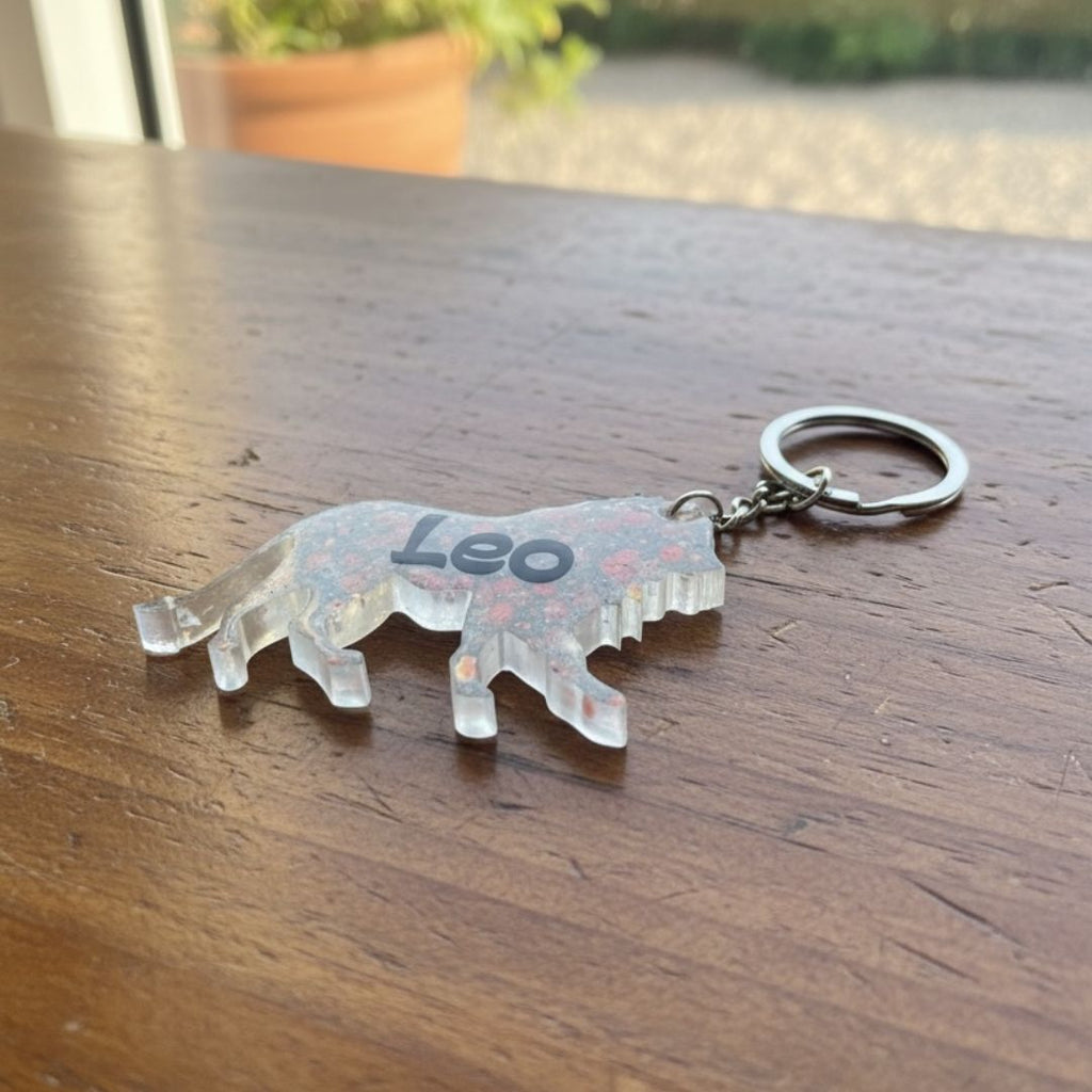Leo Resin Star Sign Keychain