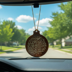 Handmade Brown Resin Double-Sided Islamic Car Mirror Hanging