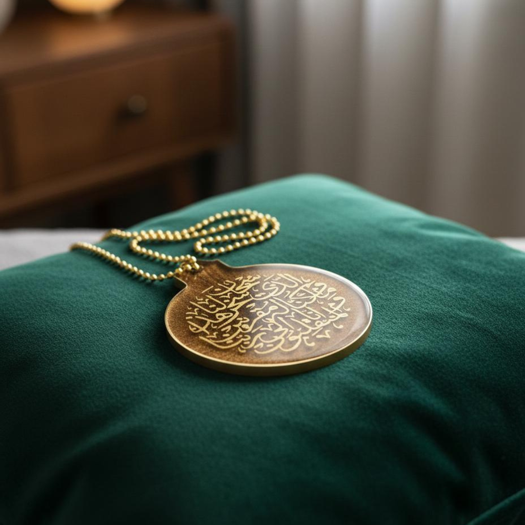 Handmade Brown Resin Islamic Car Mirror Hanging