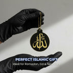 Handmade Black Resin Allah Muhammad Double Side Car Hanging