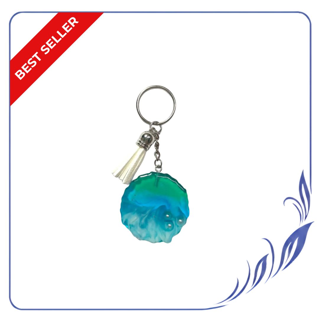 Pearls Tassel Pebbles Resin Keychain