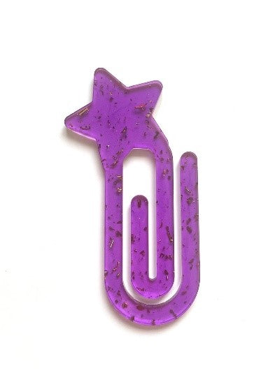 Gold Leaf Resin Star Purple Bookmark