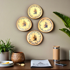 Handcrafted 4 Qul Kufic Calligraphy Wooden Wall Hanging Set