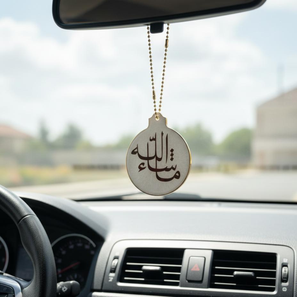 Handmade Masha Allah Travel Dua Resin Car Hanging