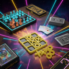 Handmade Black Gold Resin Tic Tac Toe Game