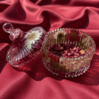 Handmade Clear Floral Resin Trinket Box with Lid