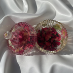 Handmade Clear Floral Resin Trinket Box with Lid