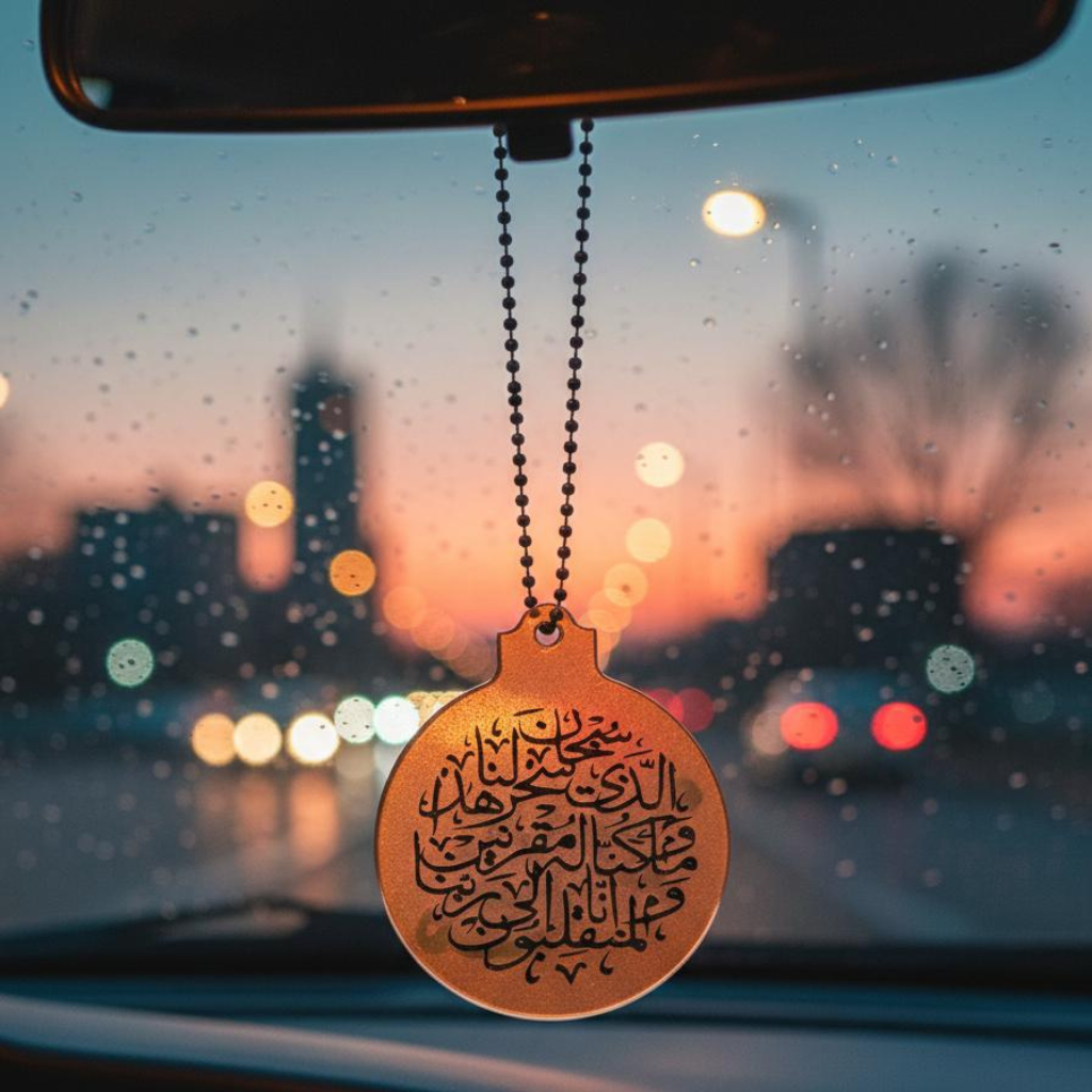 Handmade Double Sided Resin Mashallah Travel Dua Car Hanging