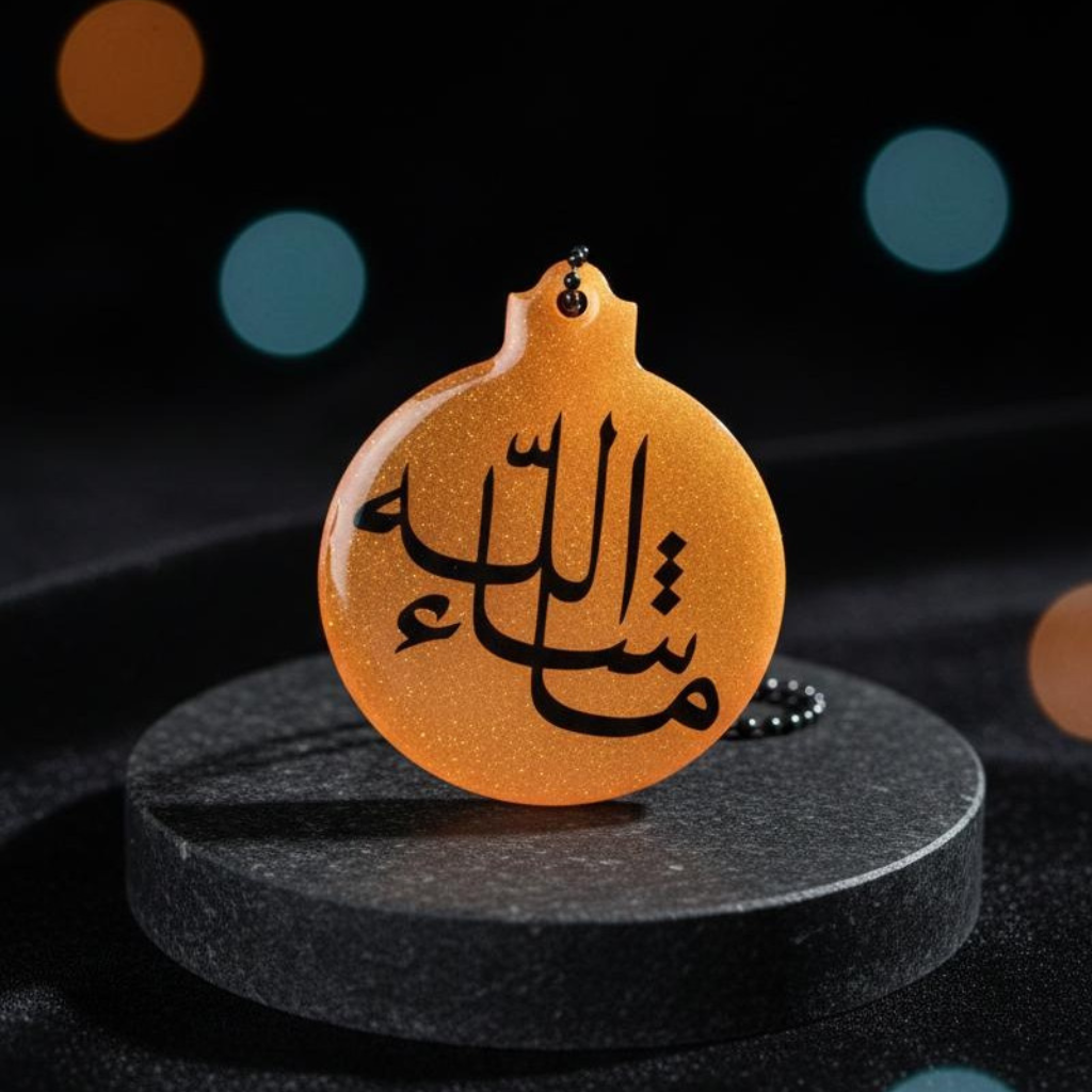 Handmade Double Sided Resin Mashallah Travel Dua Car Hanging