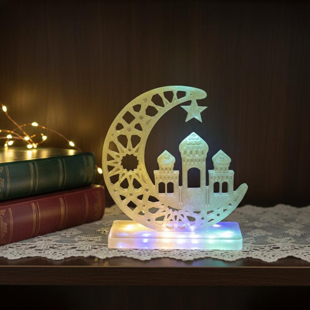 Handmade Golden Resin Ramadan LED Decoration