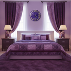 Handmade Purple Resin Wall Clock with Gold Roman Numerals