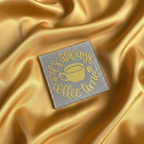 Handmade Silver Resin “It’s Always Coffee Time” Coaster