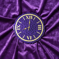 Handmade Purple Resin Wall Clock with Gold Roman Numerals