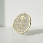 Handmade Resin Graduation Coaster with Gold Detailing