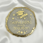 Handmade Resin Graduation Coaster with Gold Detailing