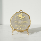 Handmade Resin Graduation Coaster with Gold Detailing