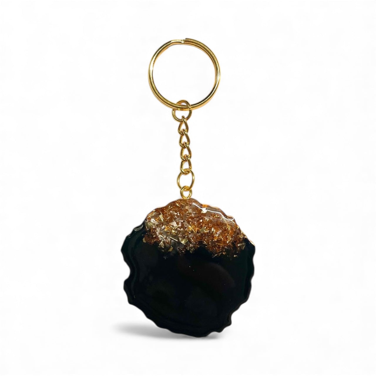 Handmade Gold Leaf Resin Keychain