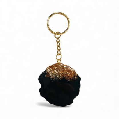 Gold Leaf Resin Keychain