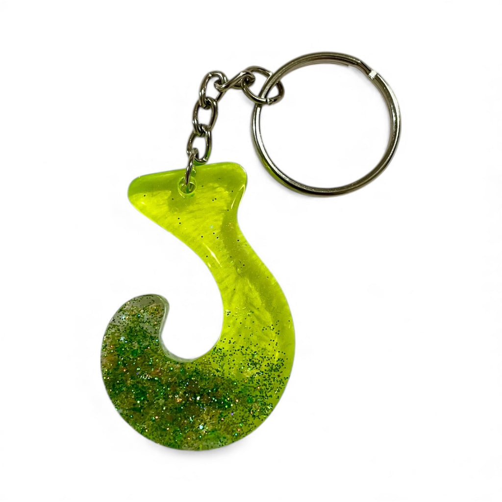 Handmade J Resin Dried Flowers Tassel Keychain