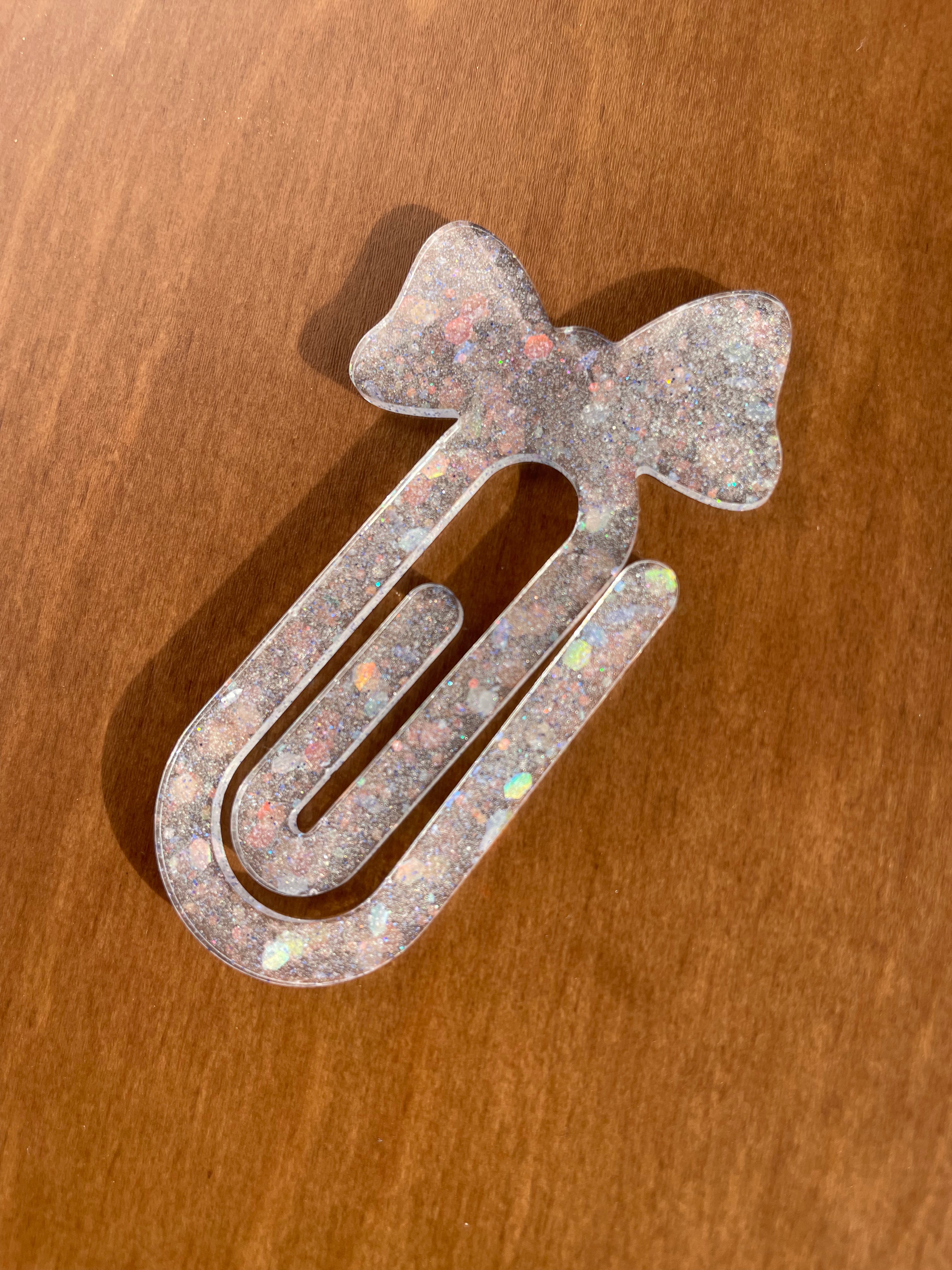 Handmade Resin Crystal Bow Paper Clip Bookmark