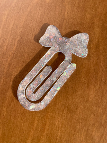 Handmade Resin Crystal Bow Paper Clip Bookmark