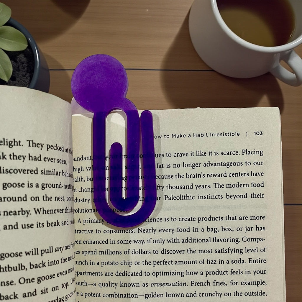 Handmade Resin Glitter Paper Clip Bookmark