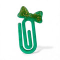 Handmade Resin Bow Glitter Sequins Paperclip Bookmark