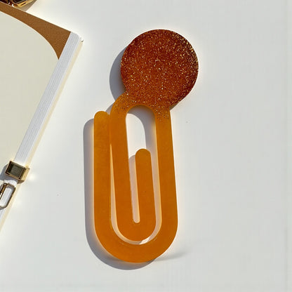 Handmade Resin Glitter Circle Paper Clip Bookmark
