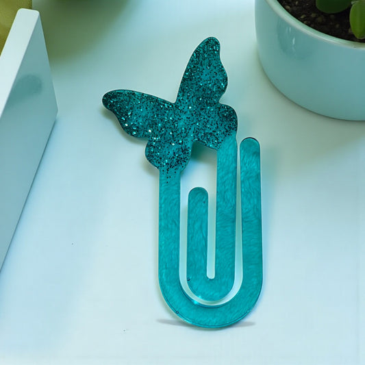 Handmade Resin Glitter Butterfly Bookmark