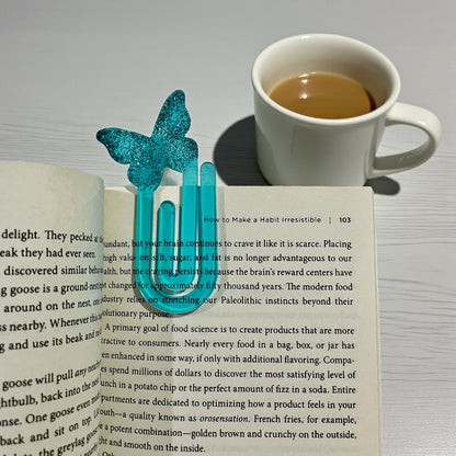 Handmade Resin Glitter Butterfly Bookmark