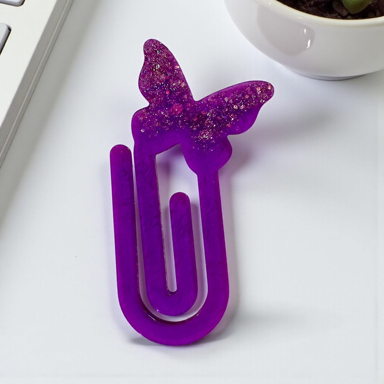 Sparkling Sequin Glitter Resin Butterfly Bookmark