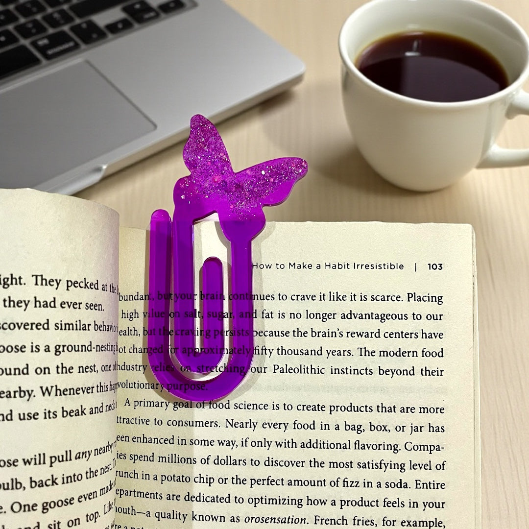 Sparkling Sequin Glitter Resin Butterfly Bookmark